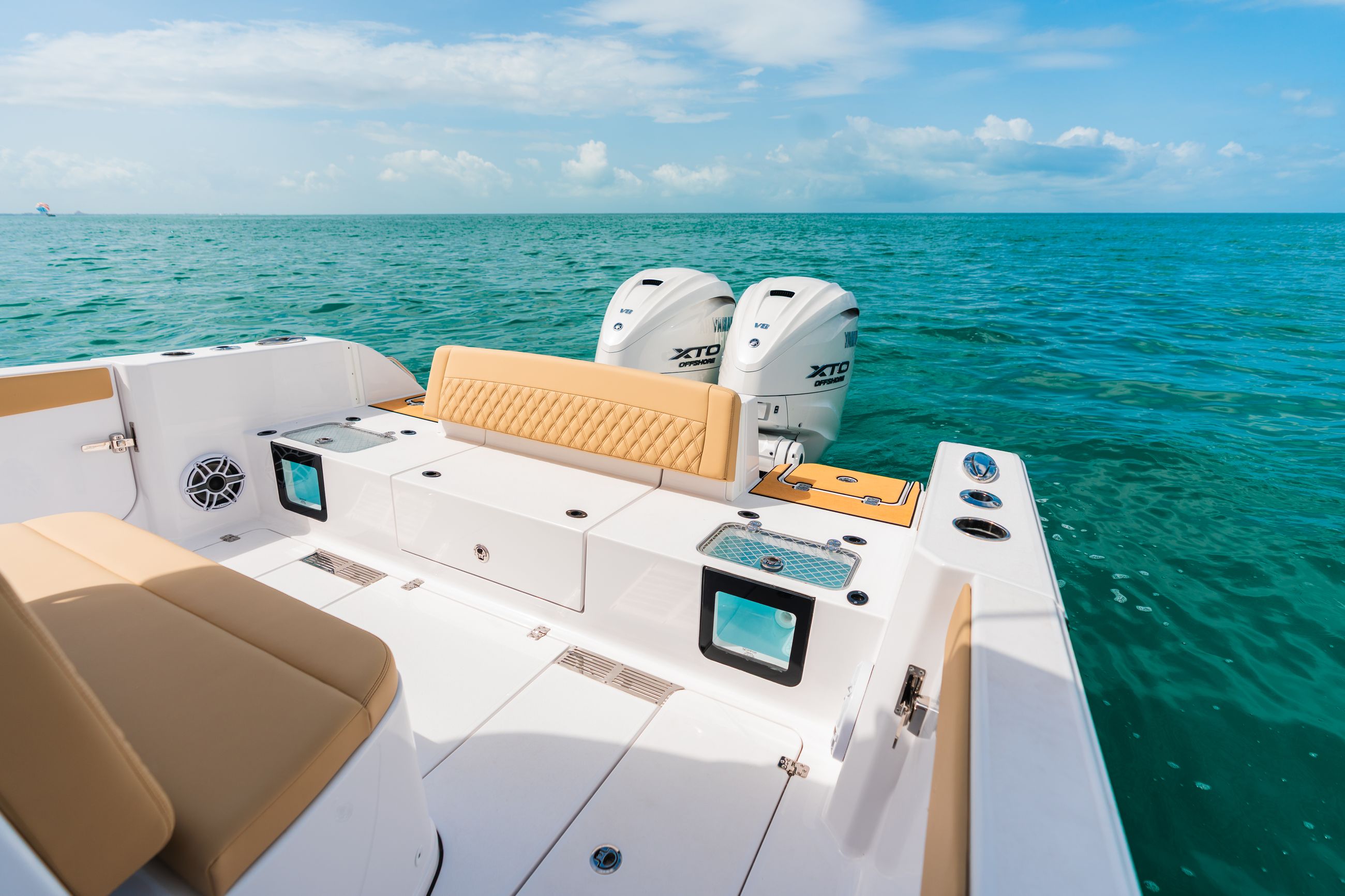 Detail image of Aft-Facing Rear Seats & Transom Walk-Through