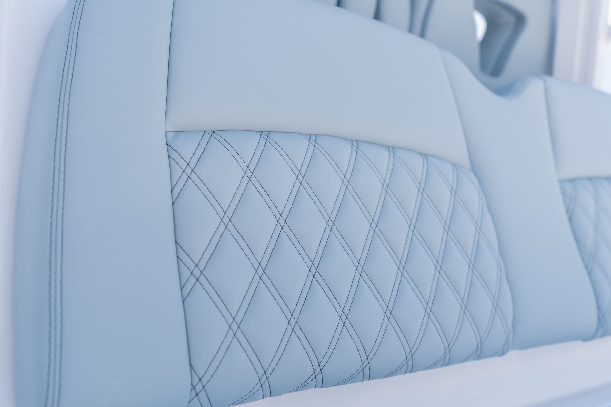Detail image of the smoky gray upholstery color