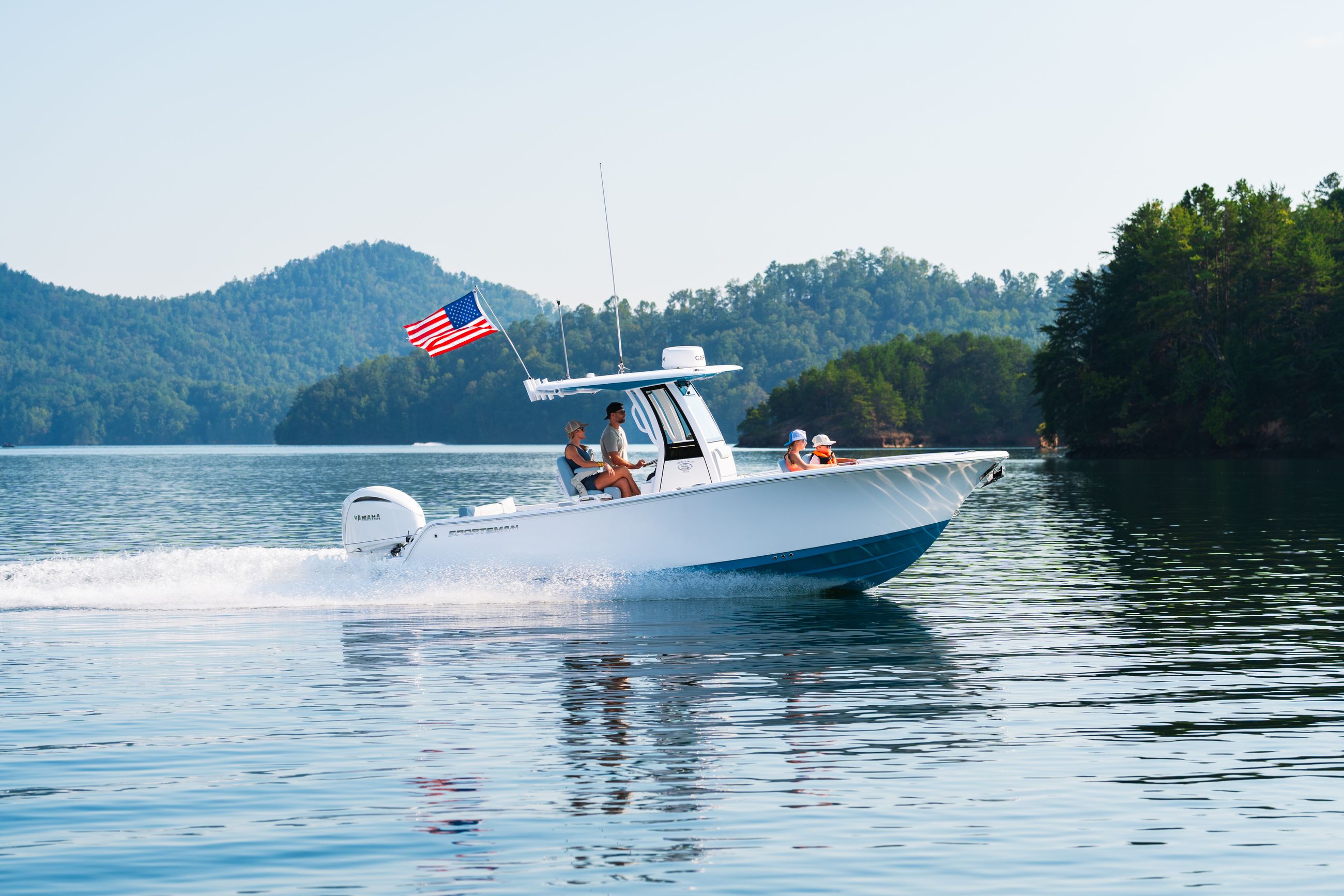 Image of a Sportsman Boat on the water.