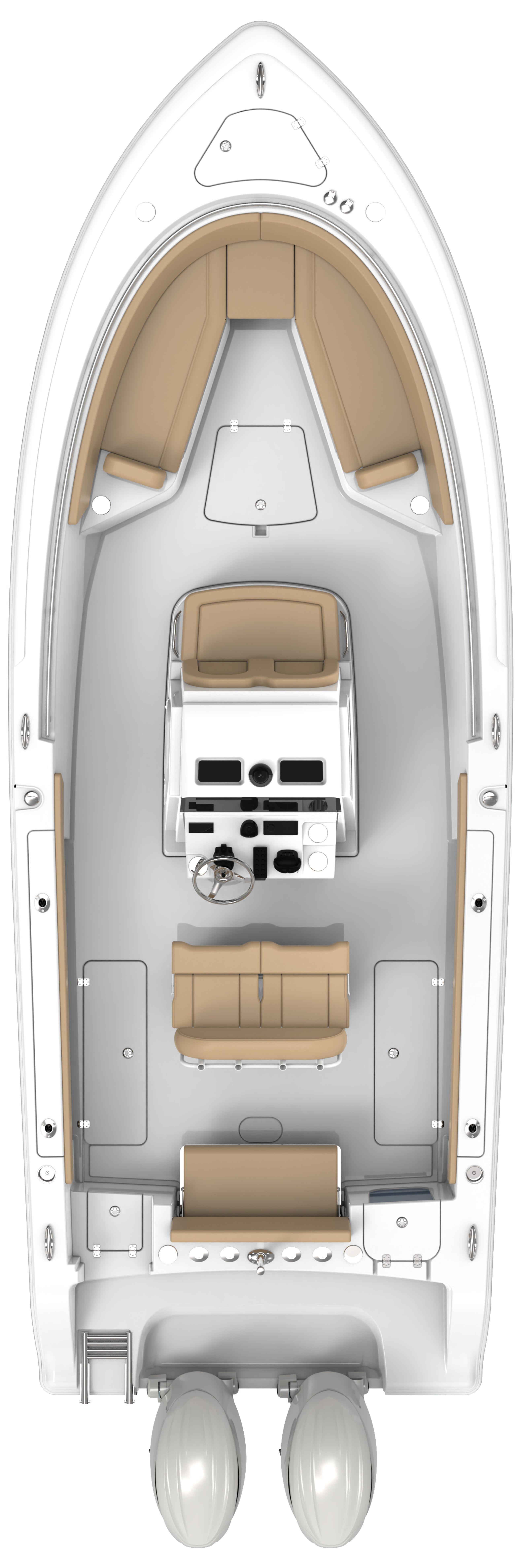 Overhead image of the 252-center-console
