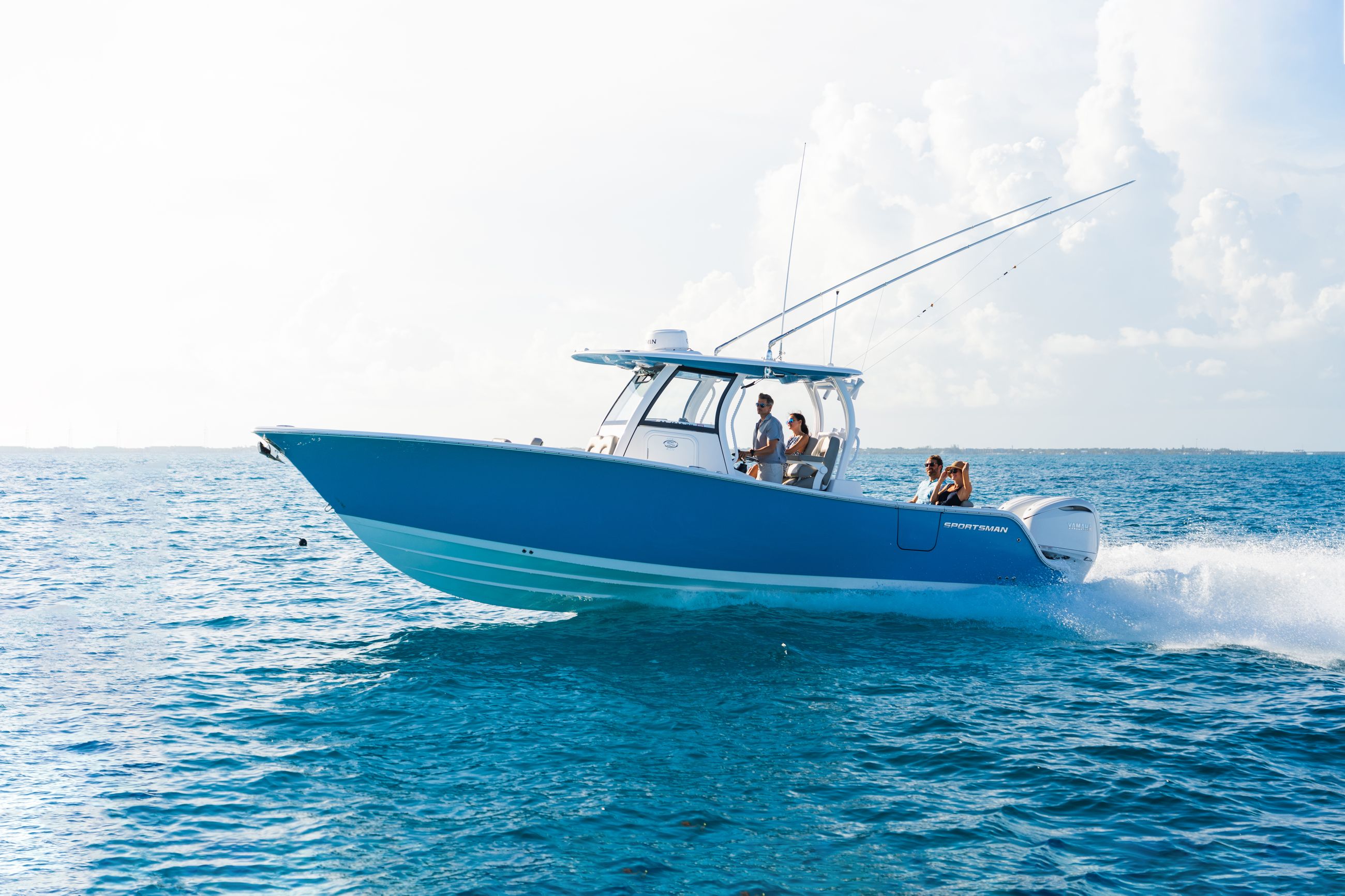 Image of a Sportsman Boat on the water.