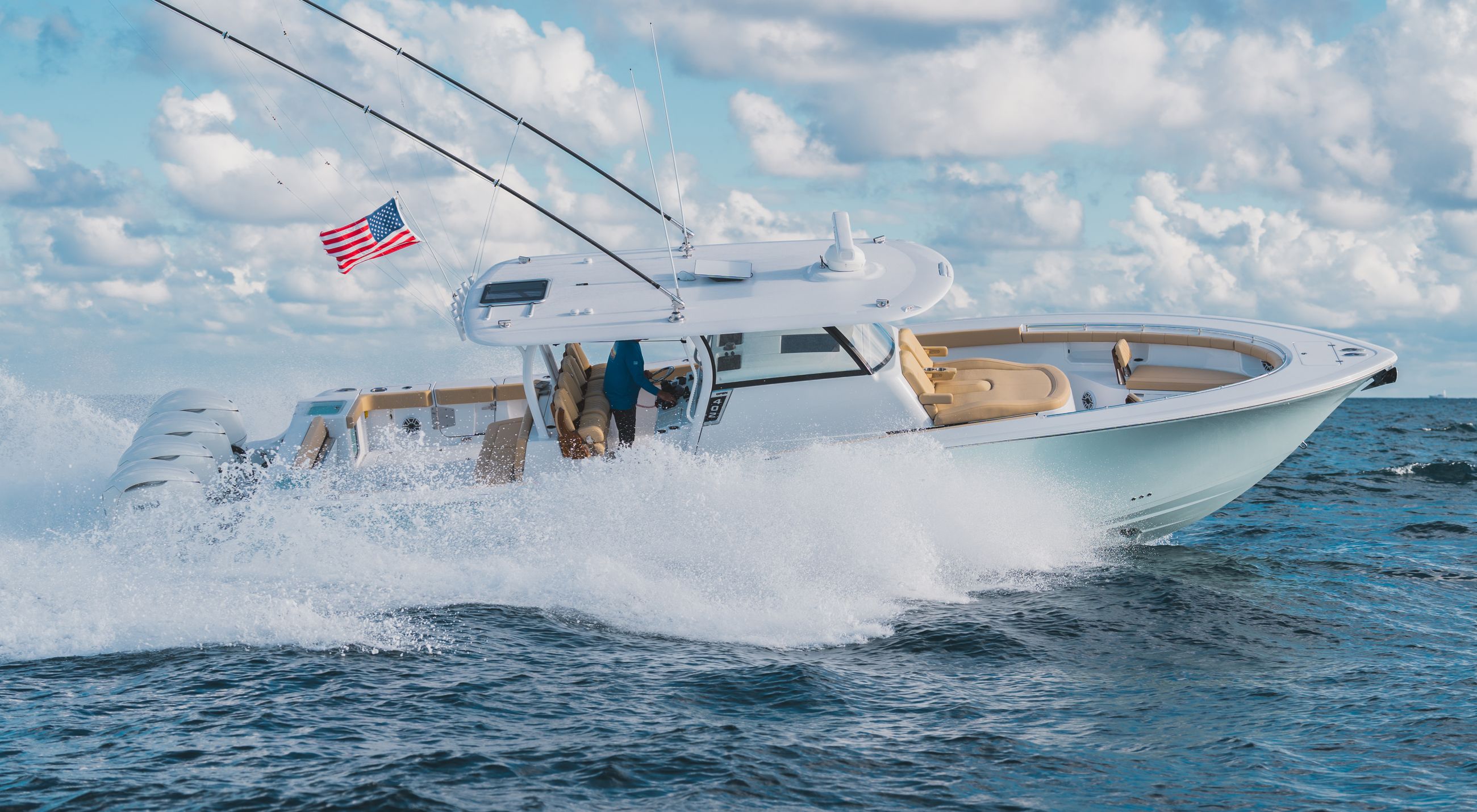 Hero image of boat representing the Sportsman fabrication process.