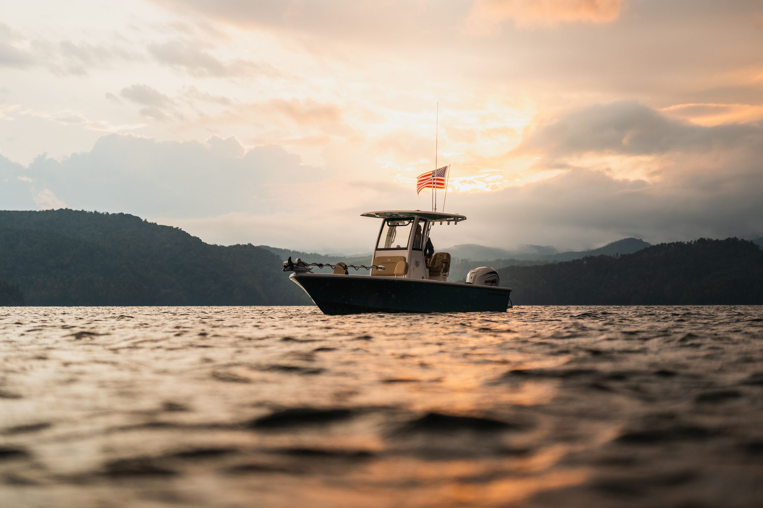 Image of a Sportsman Boat on the water.