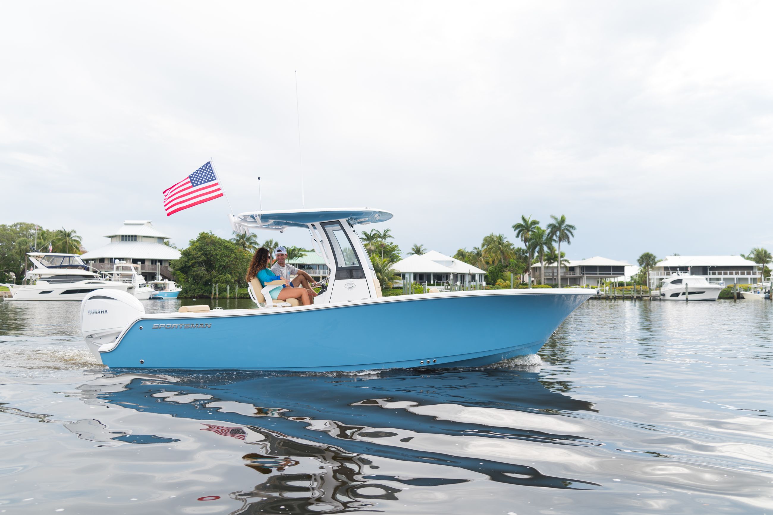 Image of a Sportsman Boat on the water.