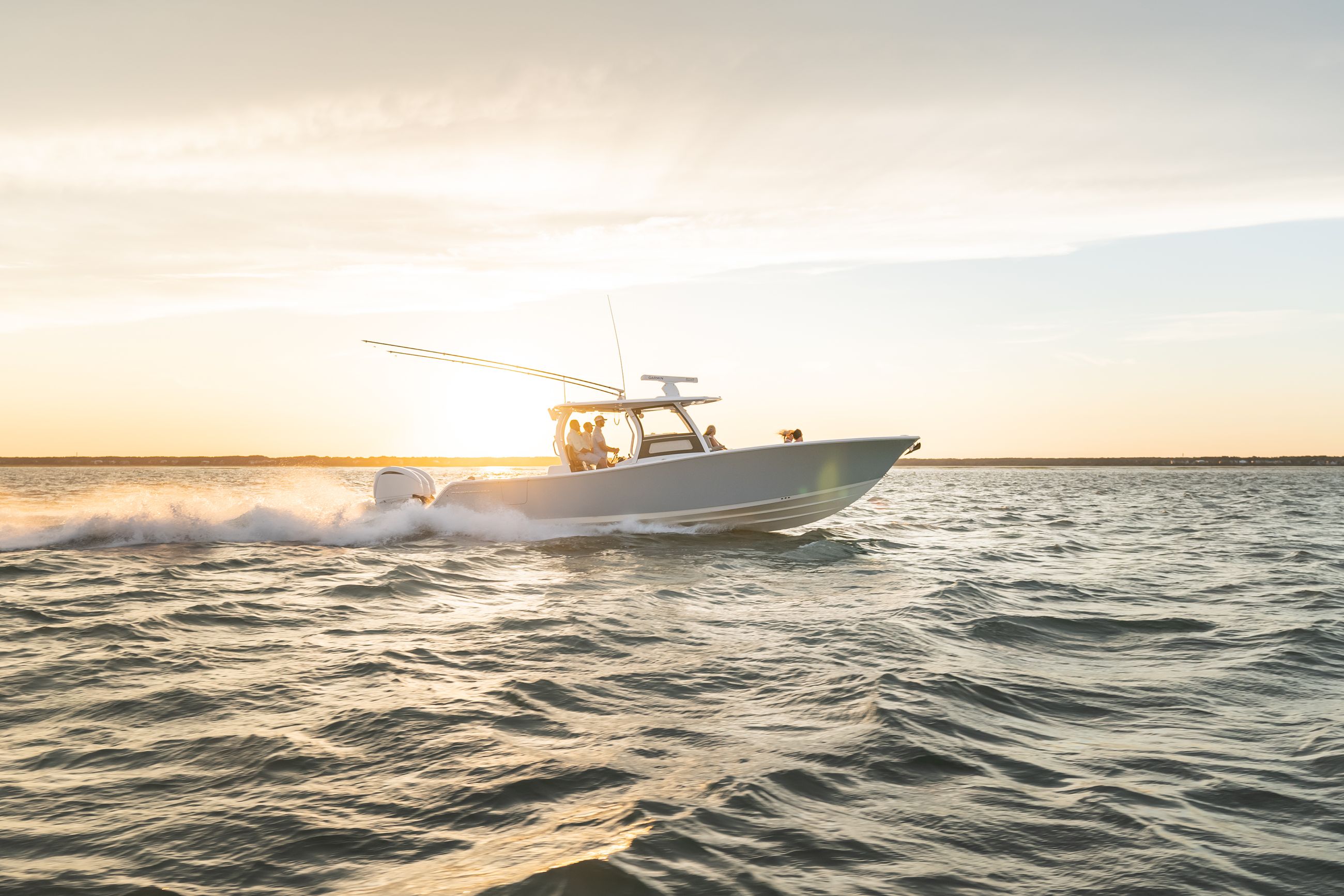 Image of a Sportsman Boat on the water.