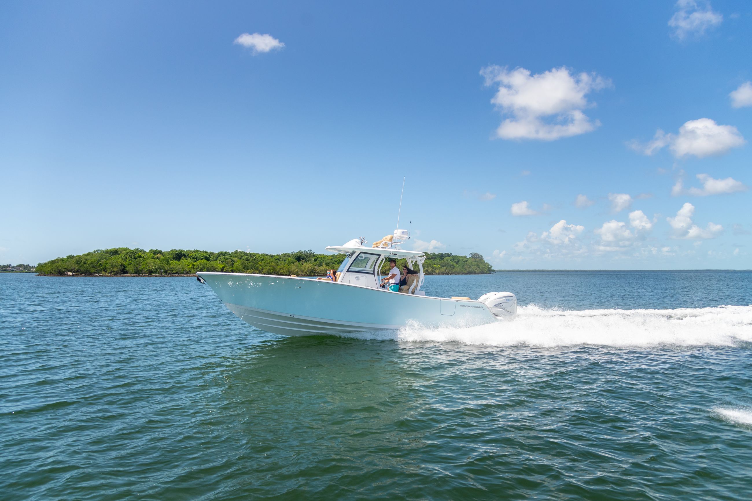 Image of a Sportsman Boat on the water.