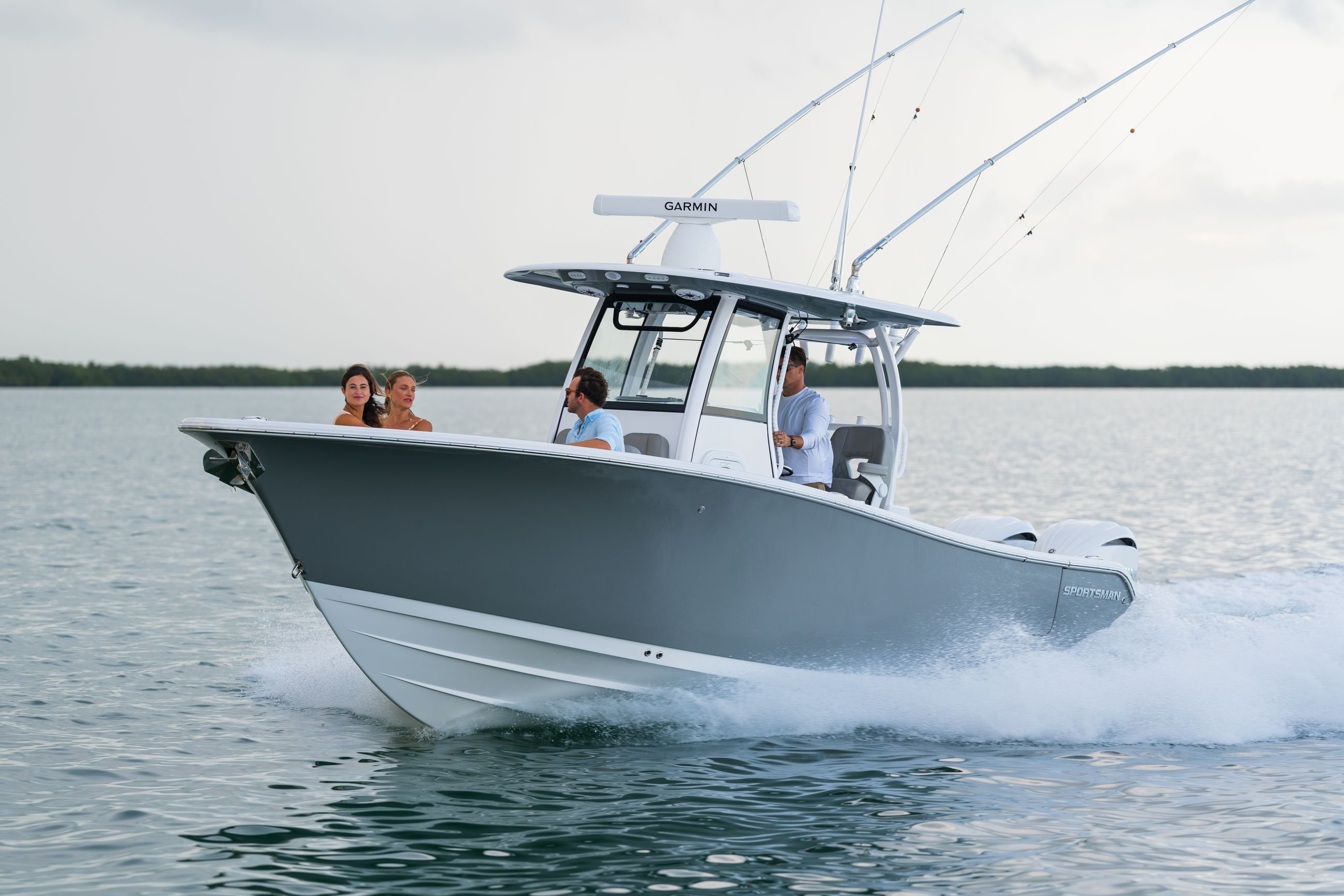 Image of a Sportsman Boat on the water.