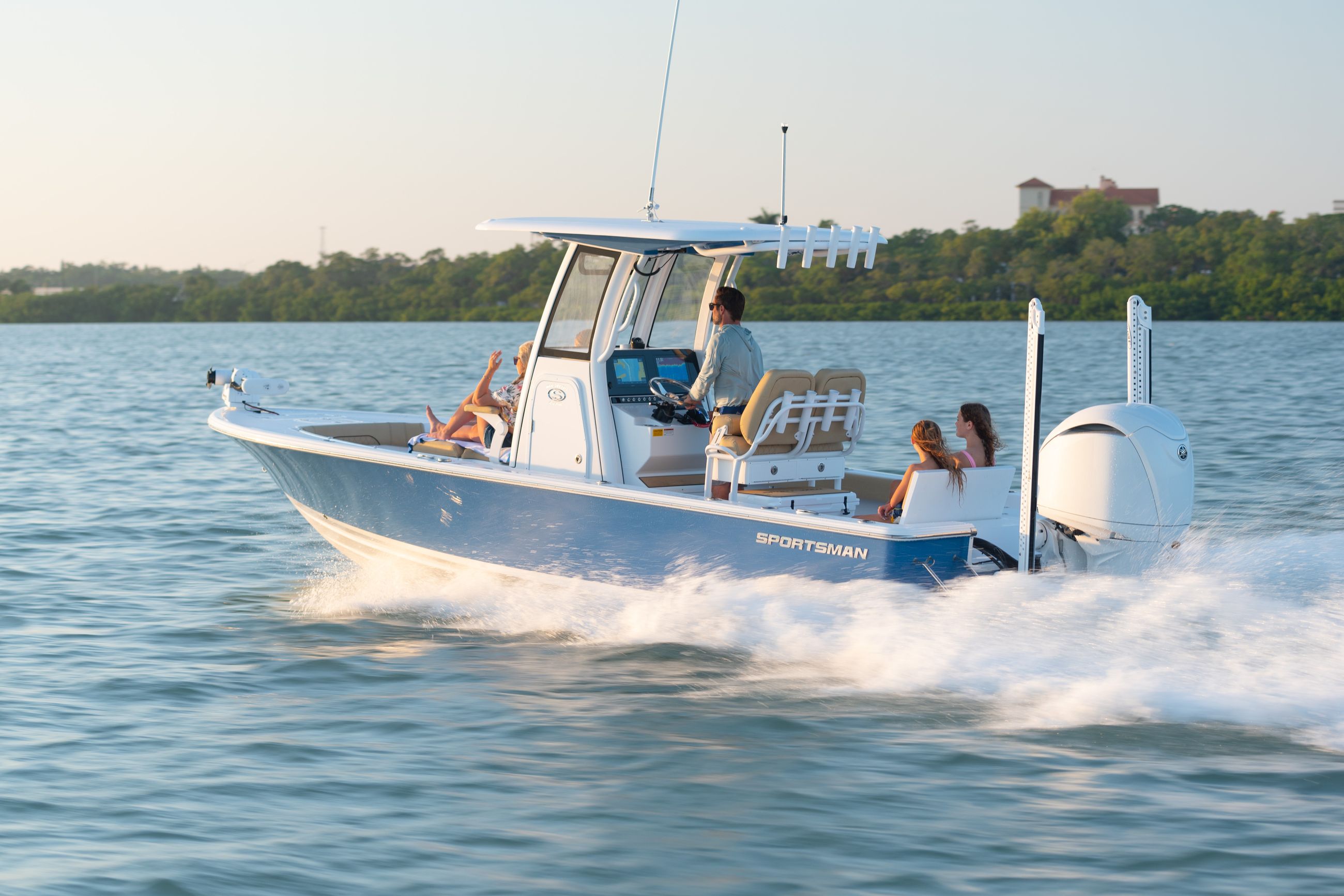 Image of a Sportsman Boat on the water.