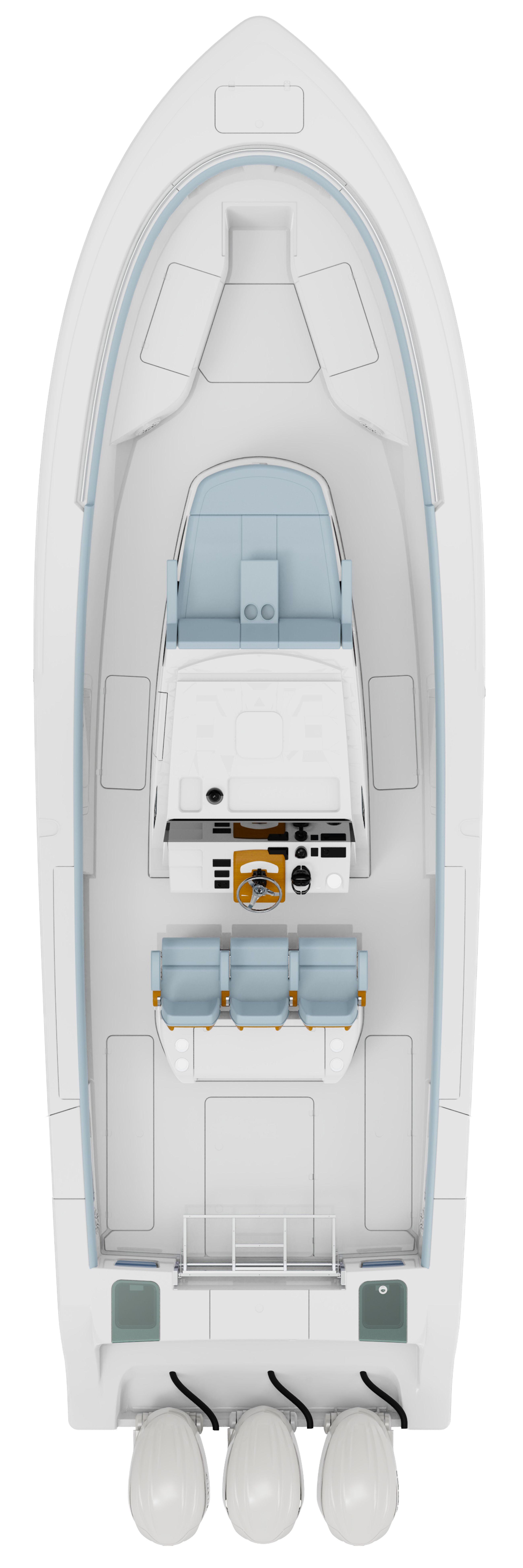 Overhead image of the 352-center-console