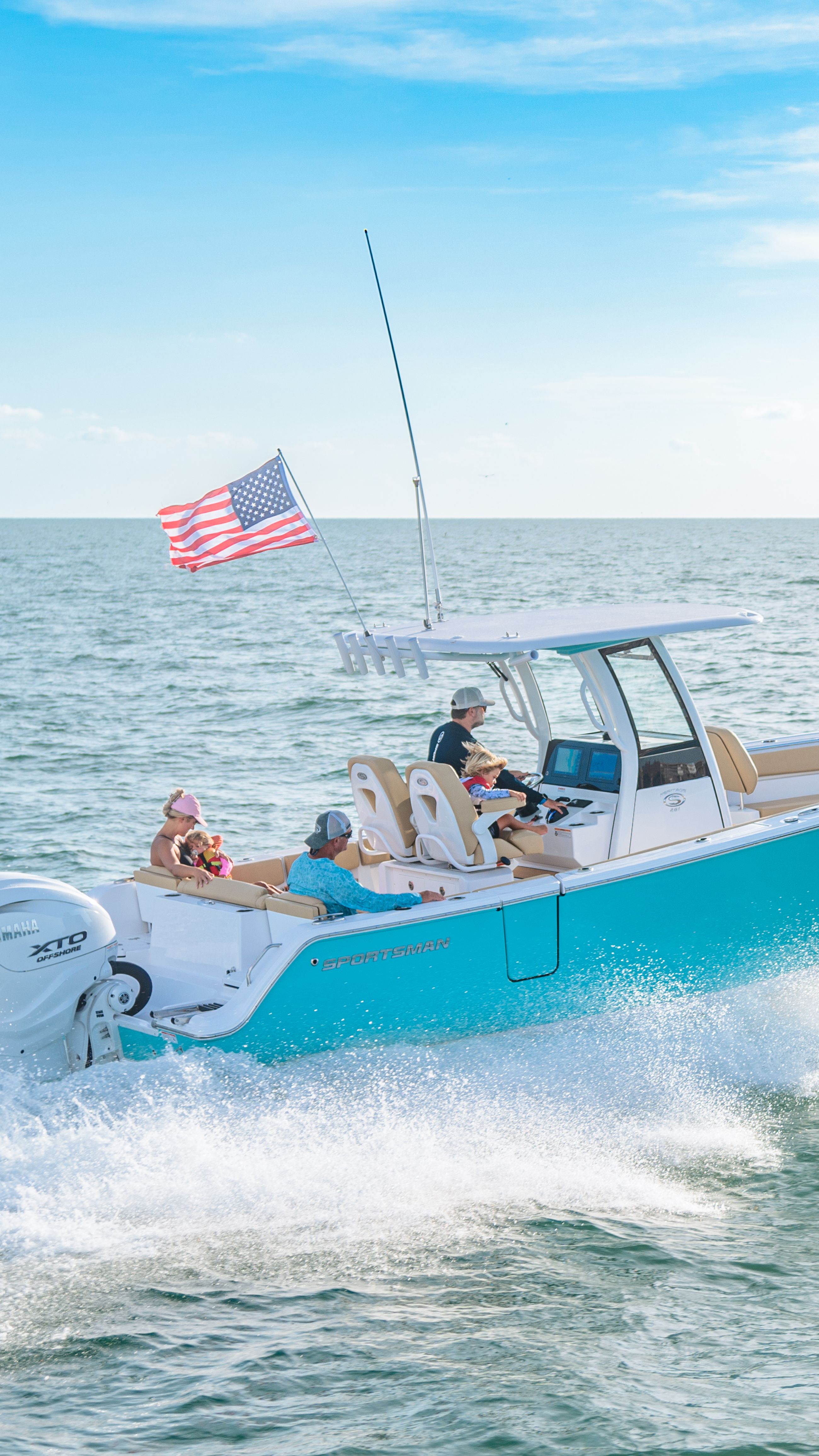 Image of a Sportsman Boat on the water.