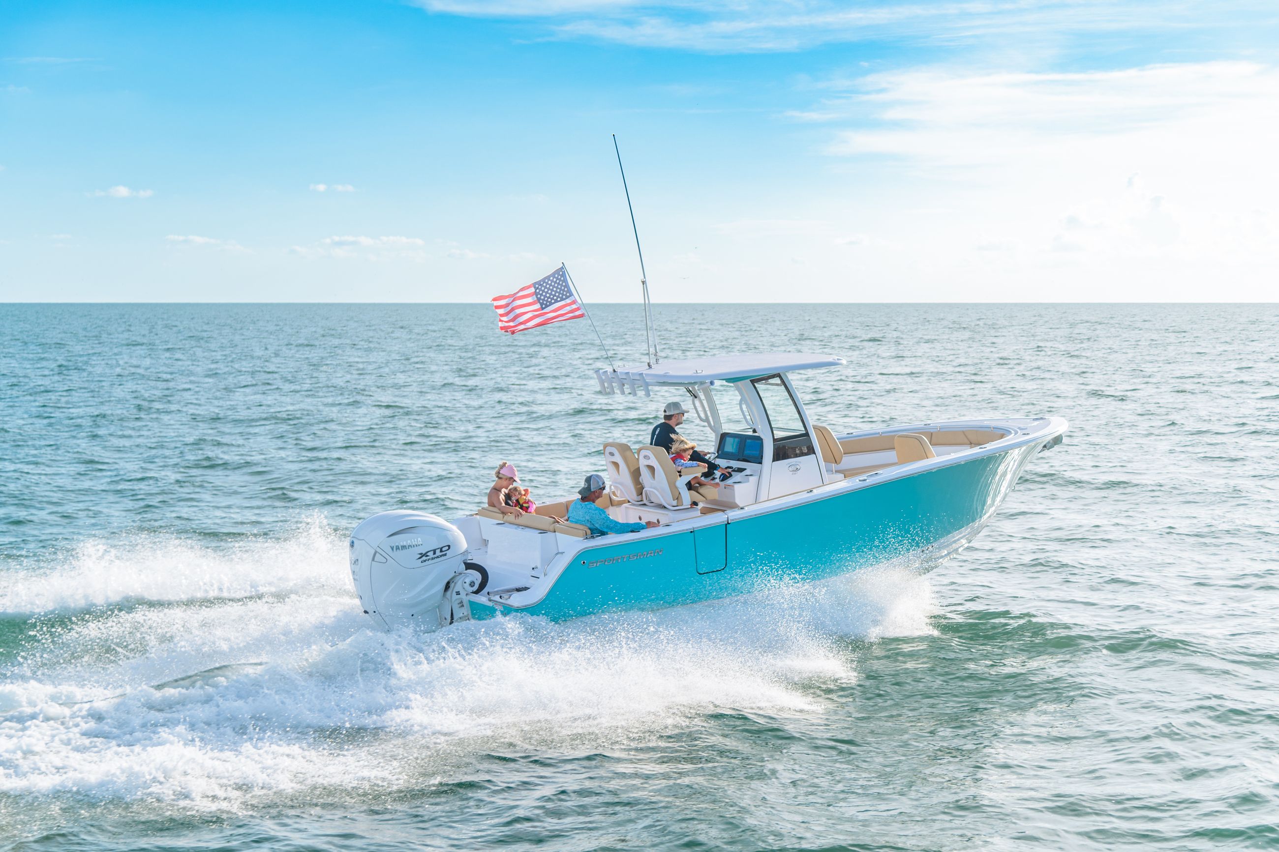 Image of a Sportsman Boat on the water.
