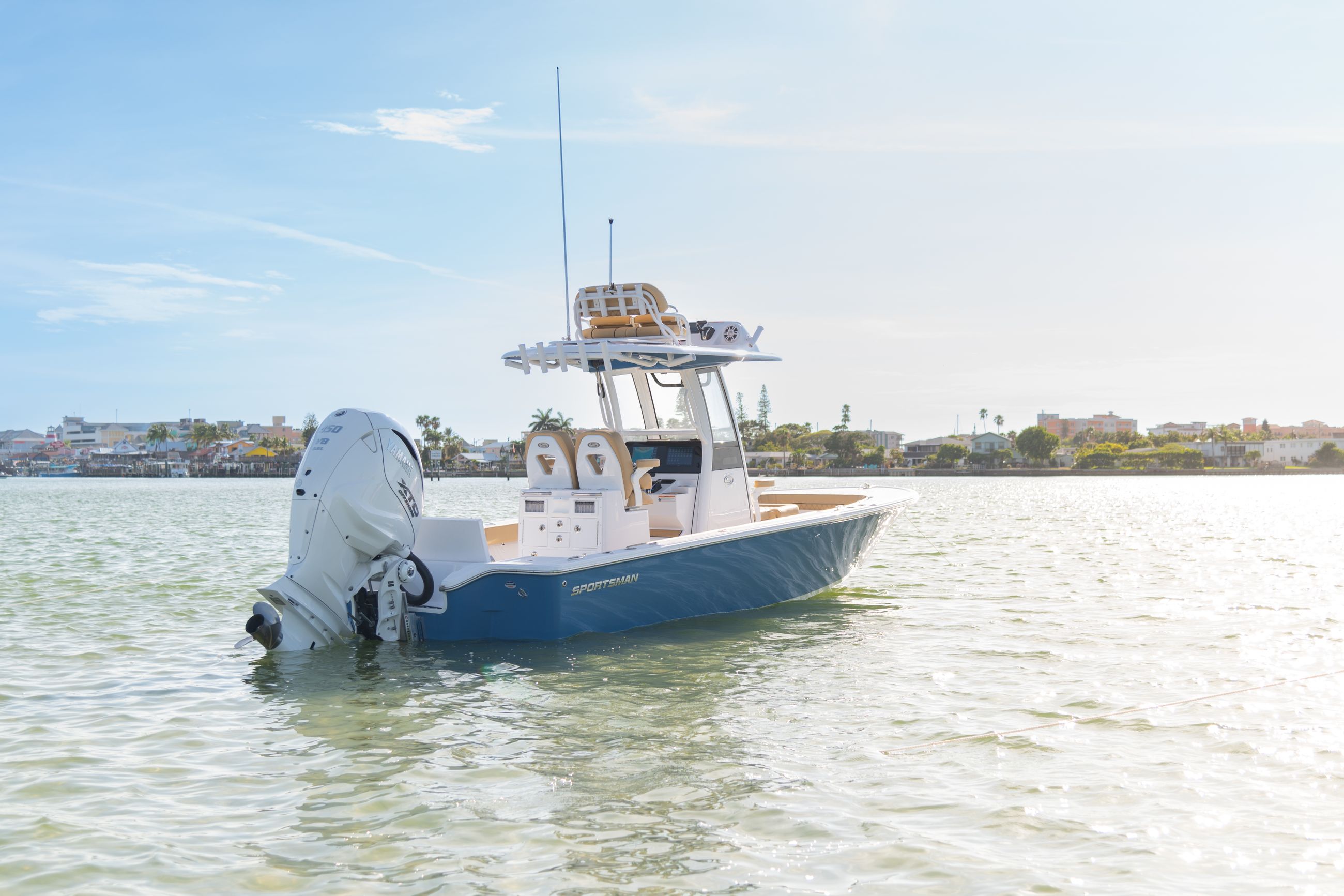 Image of a Sportsman Boat on the water.