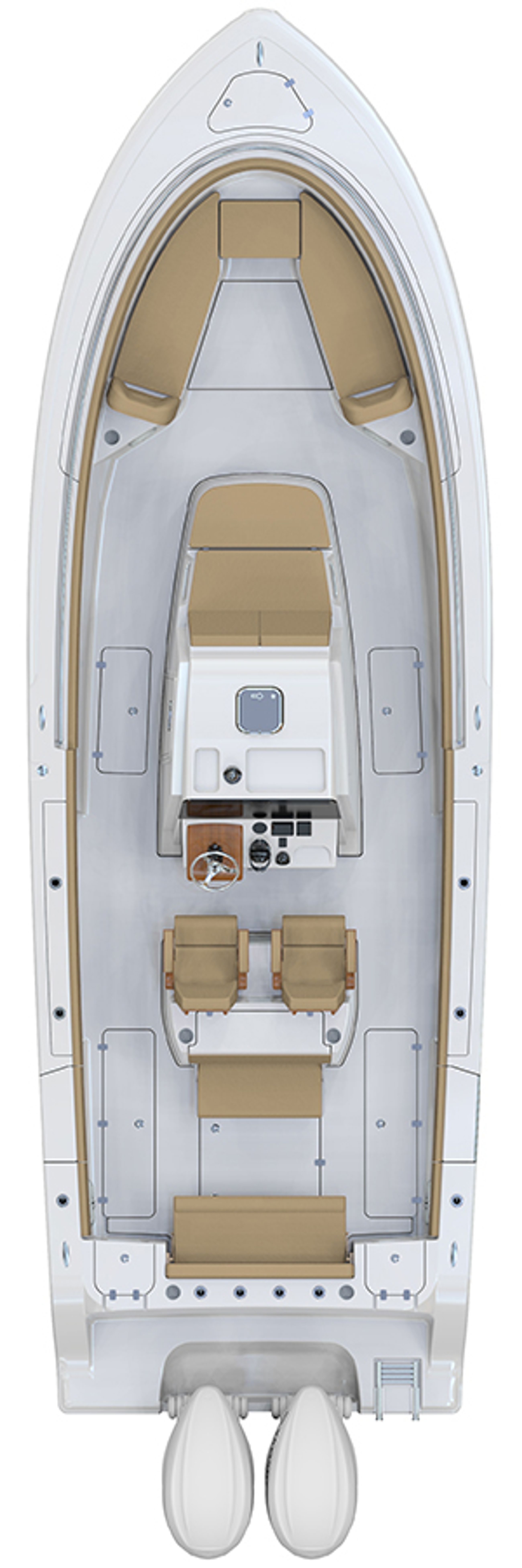 Overhead image of the 322-center-console