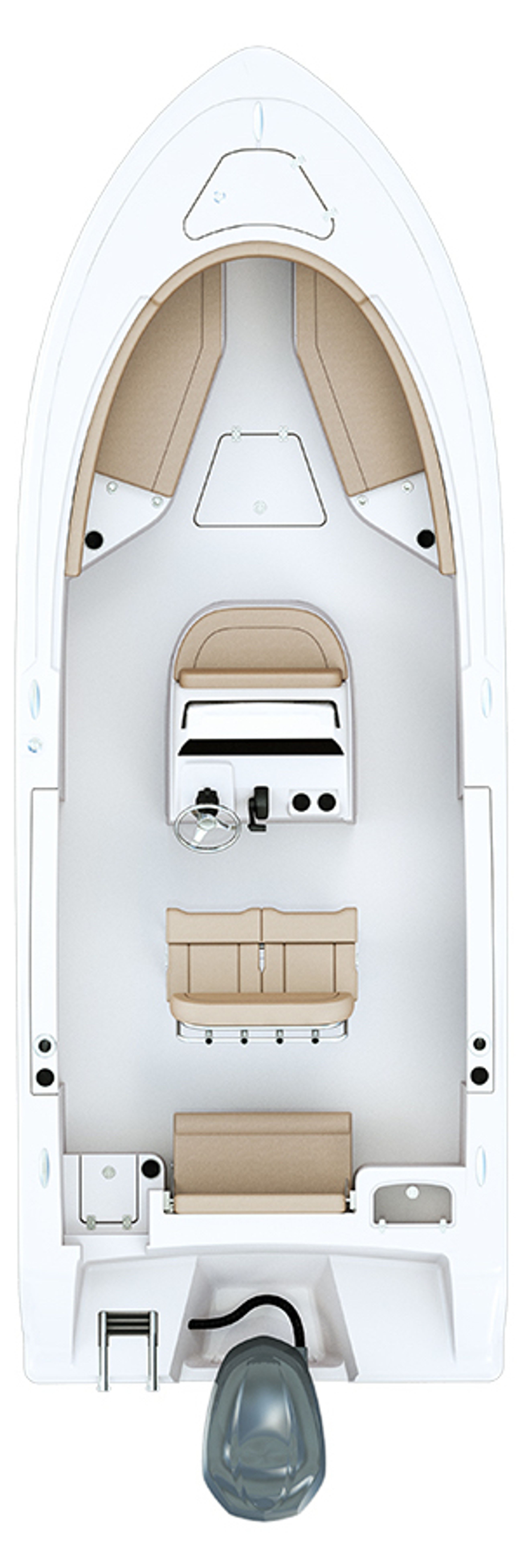 Overhead image of the 232-center-console