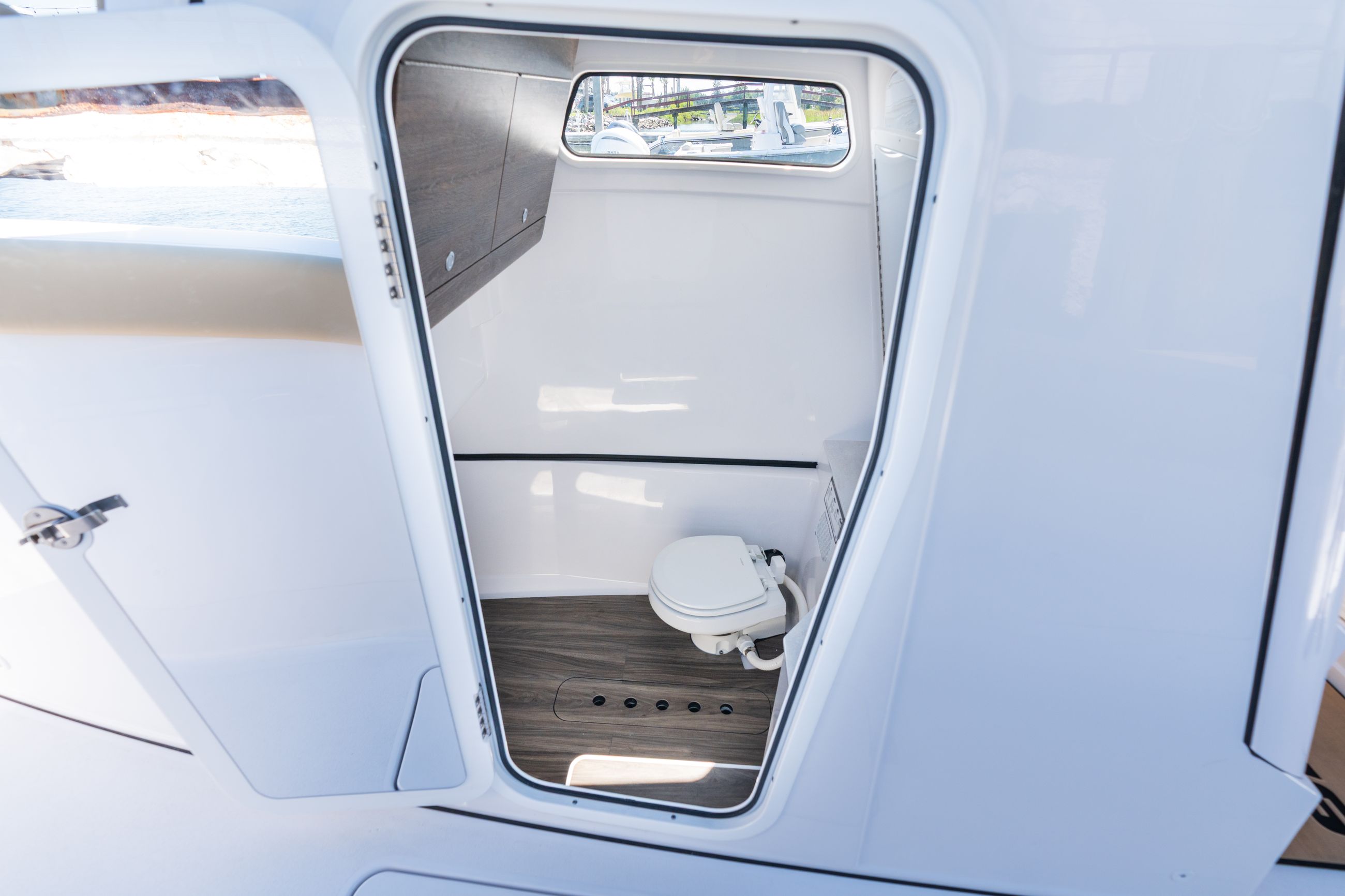 Detail image of Lockable Console Storage w/ Storage Cabinets & Sandbar Shower