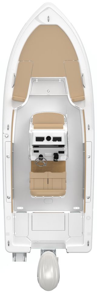 Overhead image of the 227-bay-boat