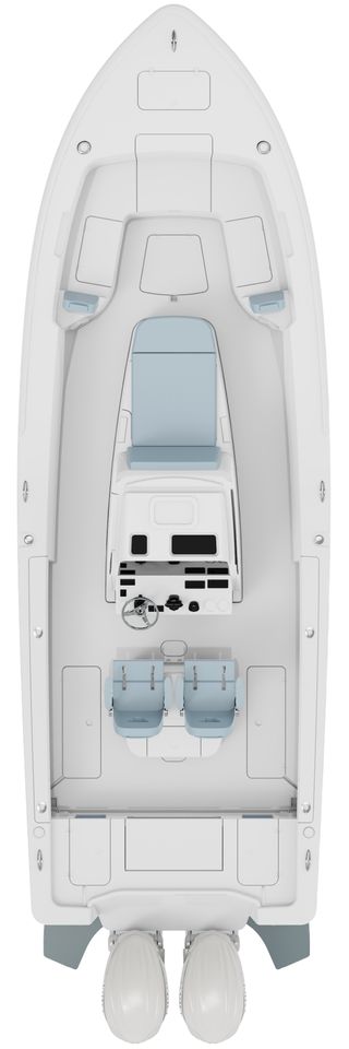 Overhead image of the 287-bay-boat