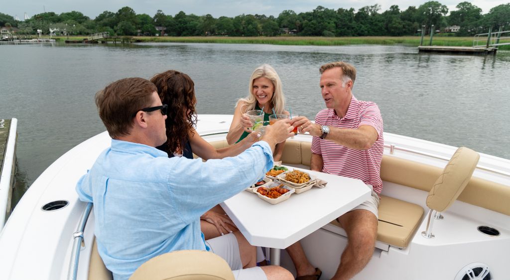 Shows electronics on a boat