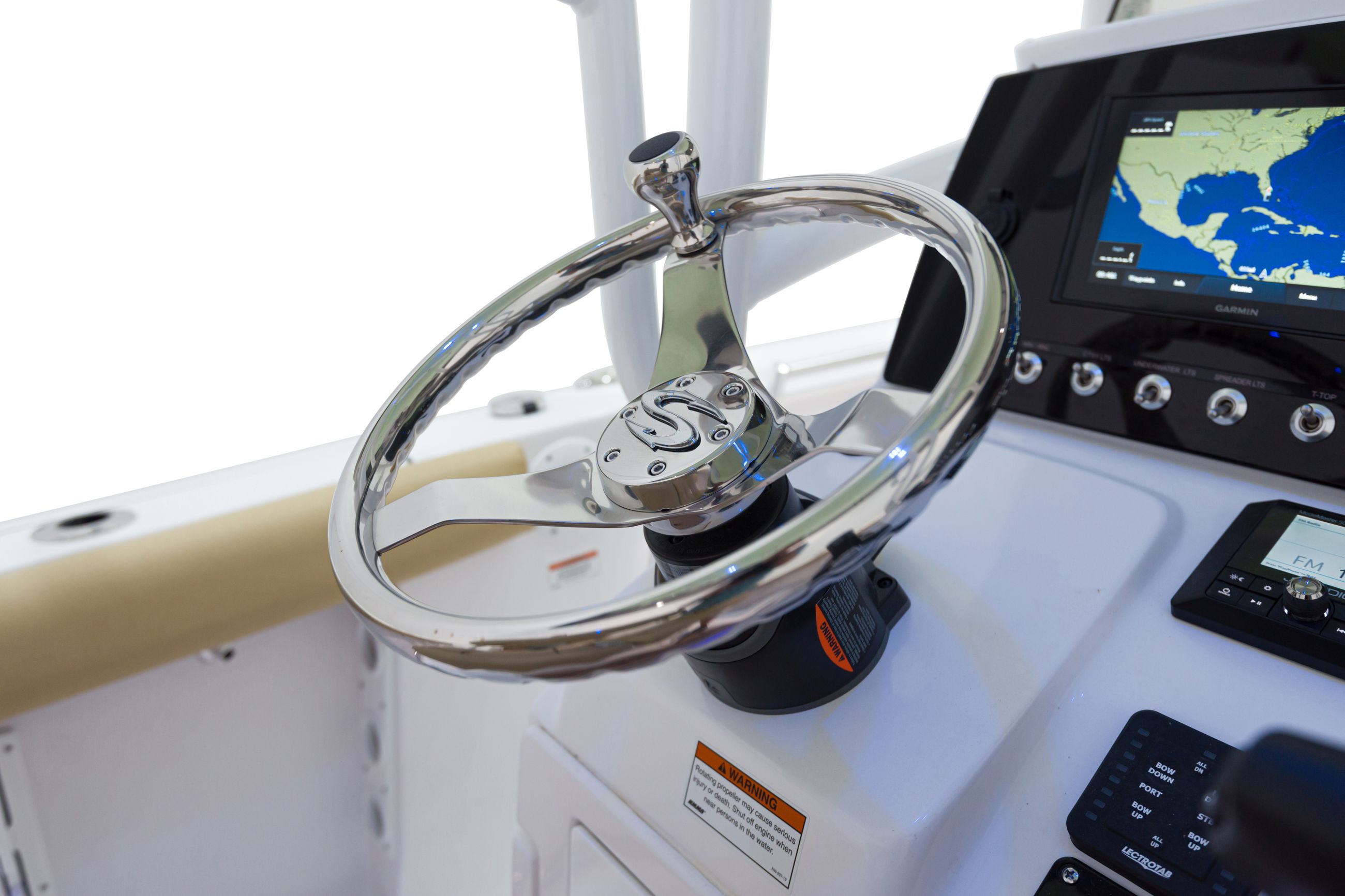 Detail image of SeaStar Tilt Helm w/ SS Wheel