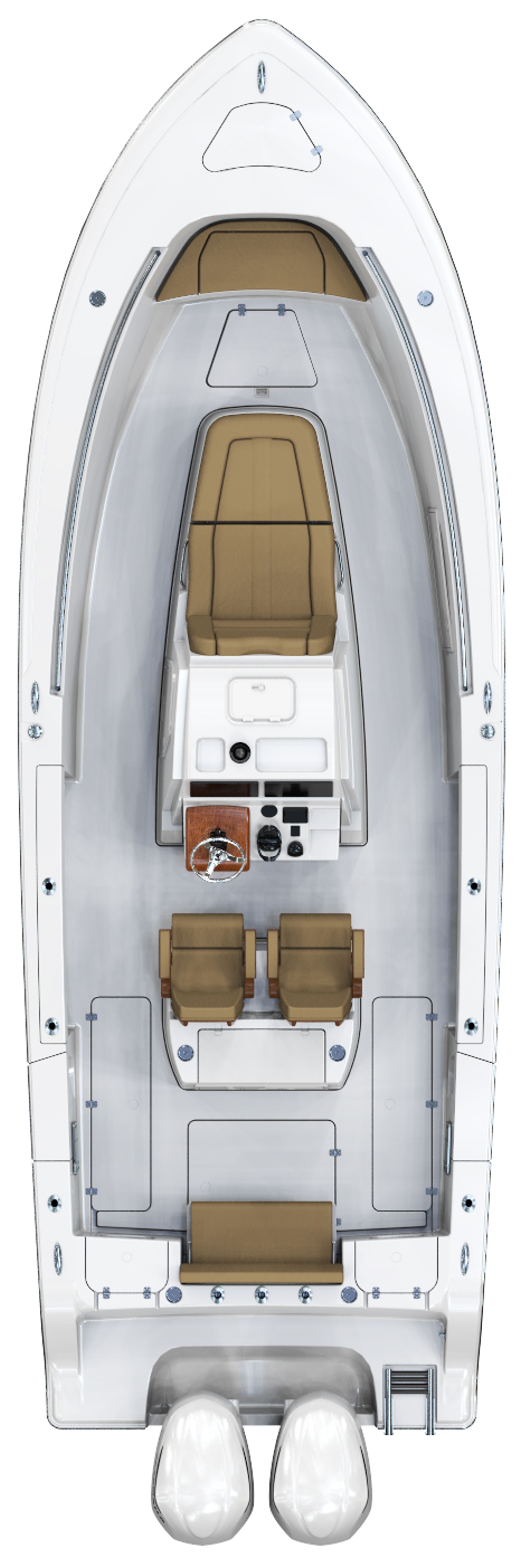 Overhead image of the 282te-center-console
