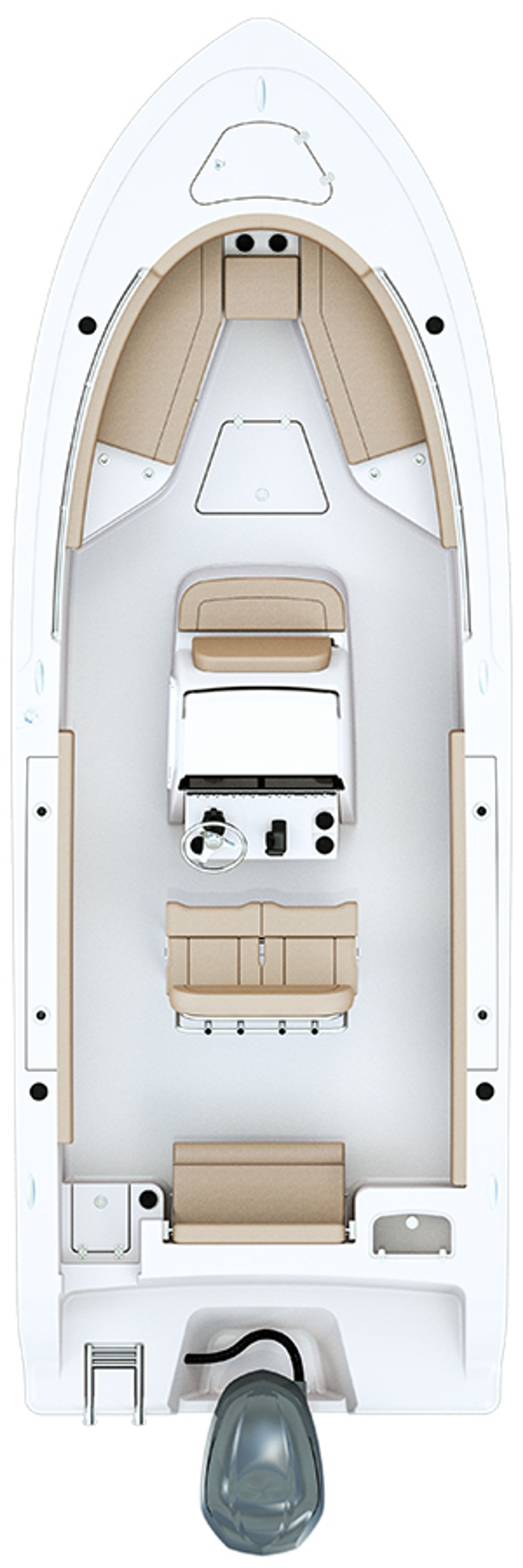 Overhead image of the 242-center-console