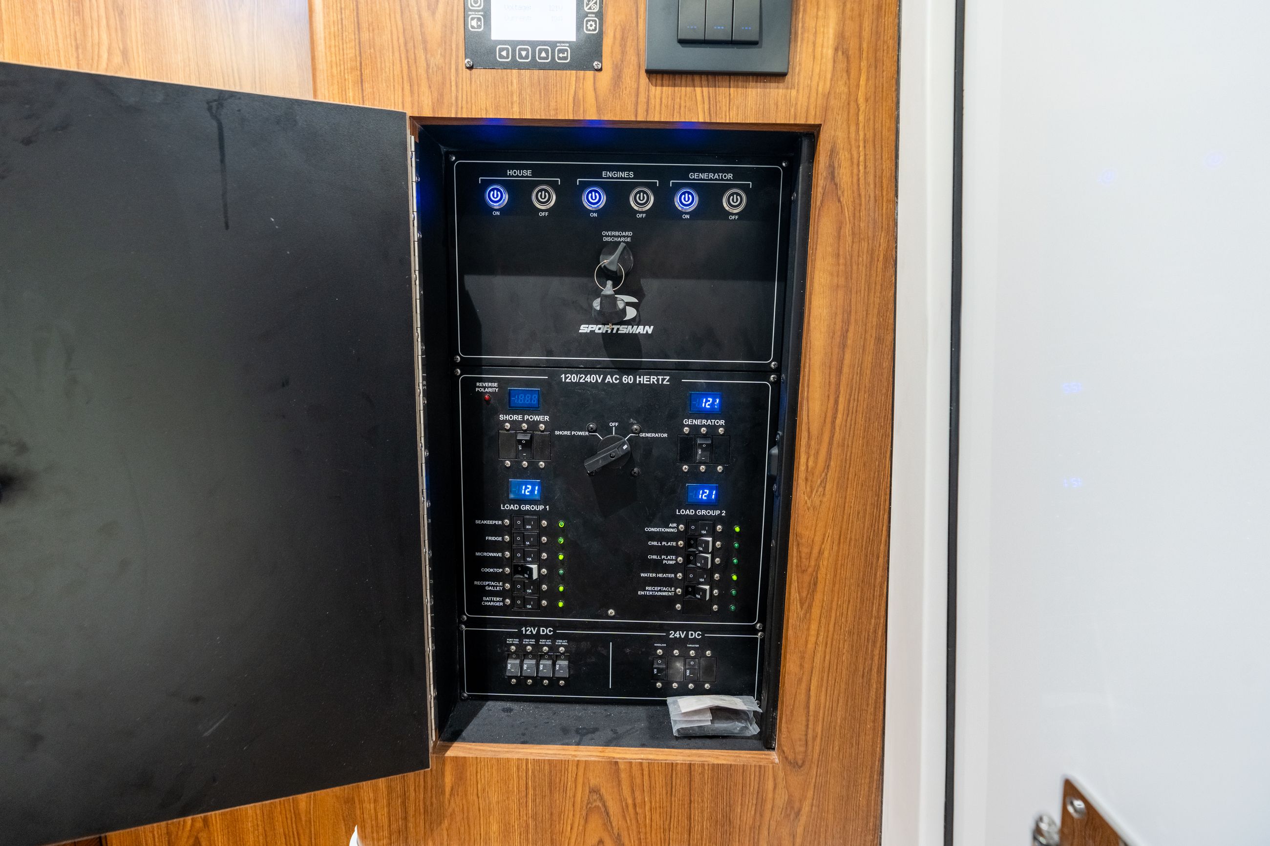 Detail image of Electrical Panel for Monitoring 120V, 12V and Engines
