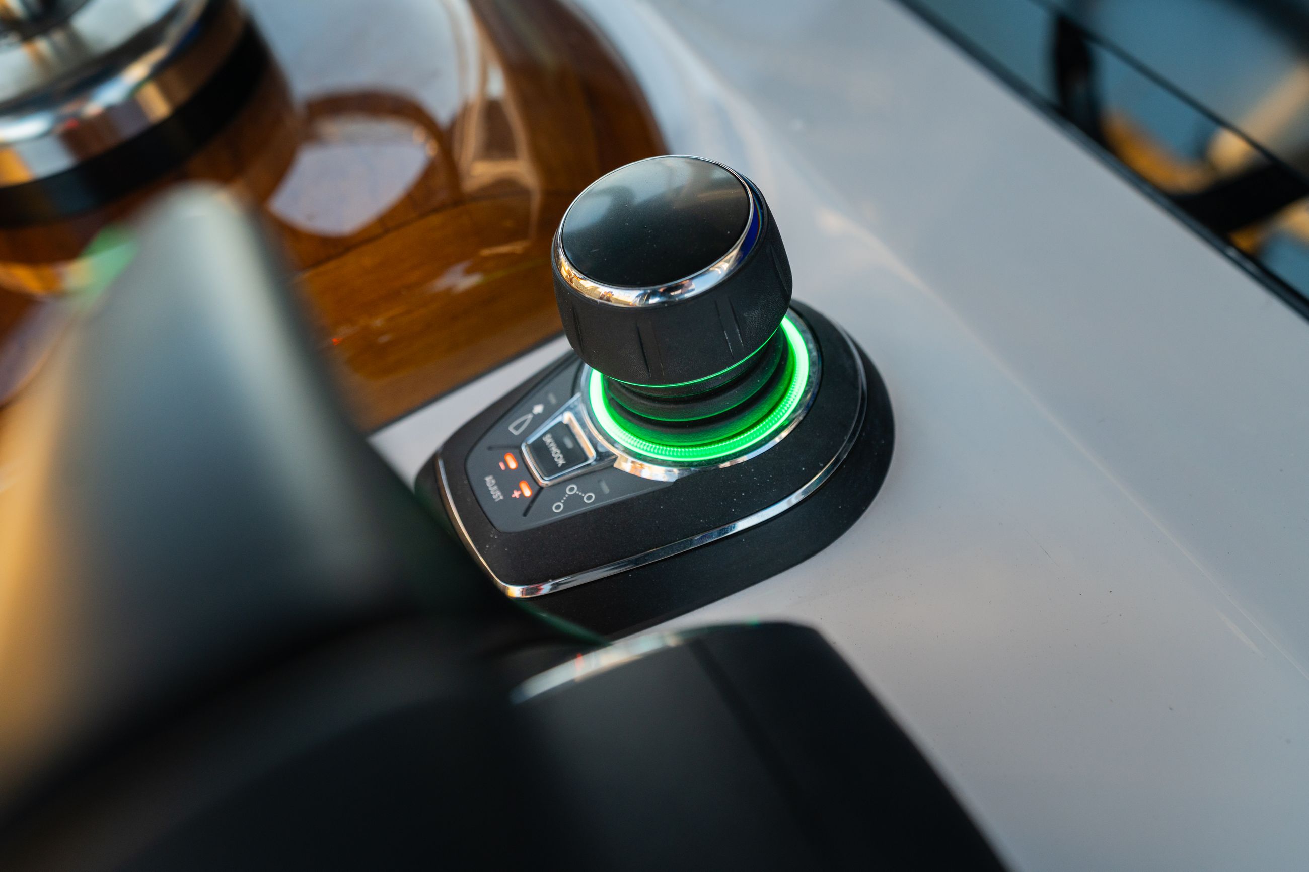 Large detail image of the Mercury Joystick Piloting System