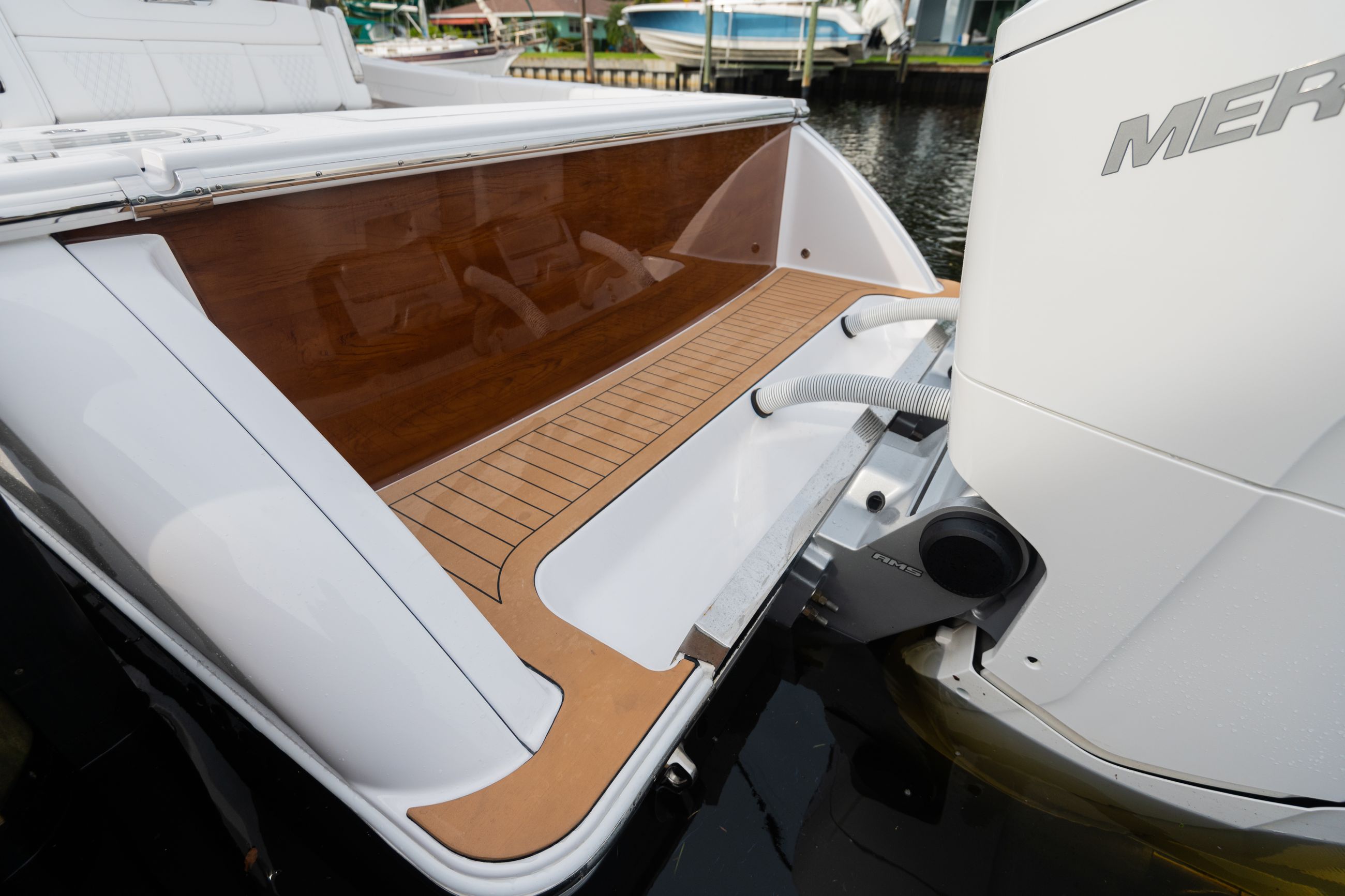 Large detail image of the Optional Transom Faux Teak