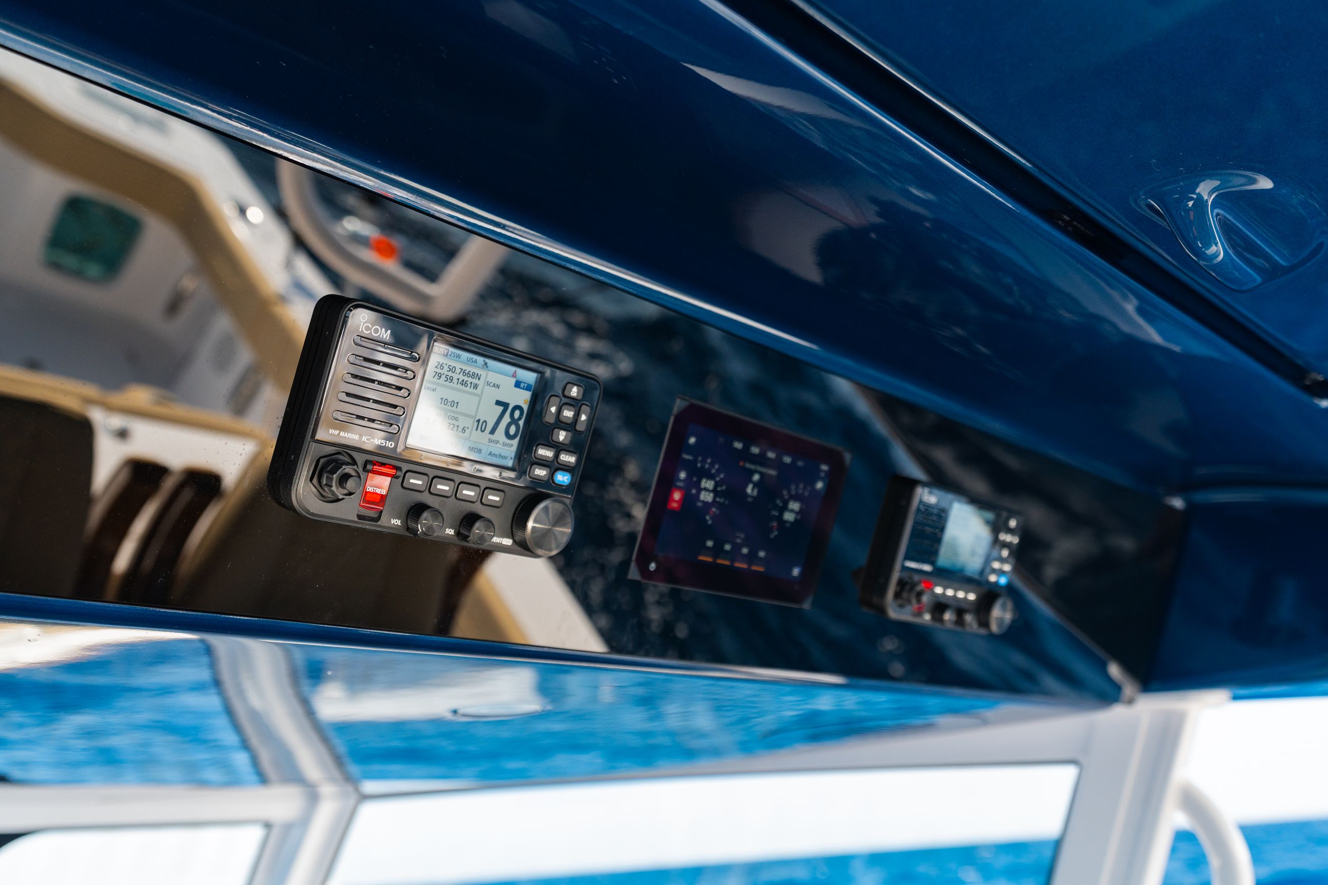 Large detail image of the (2) ICOM M510 VHF Radios