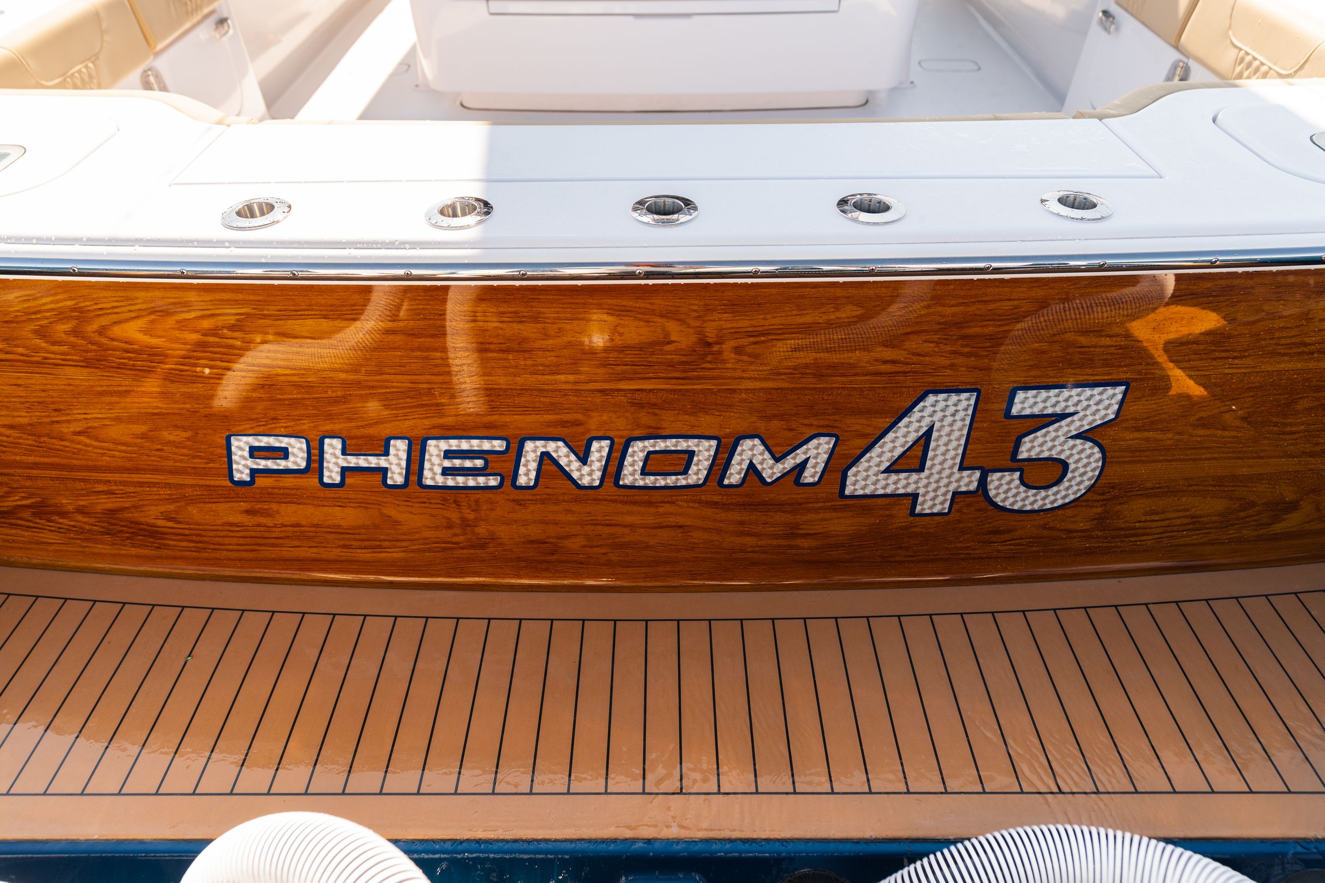 Large detail image of the Optional Transom Faux Teak