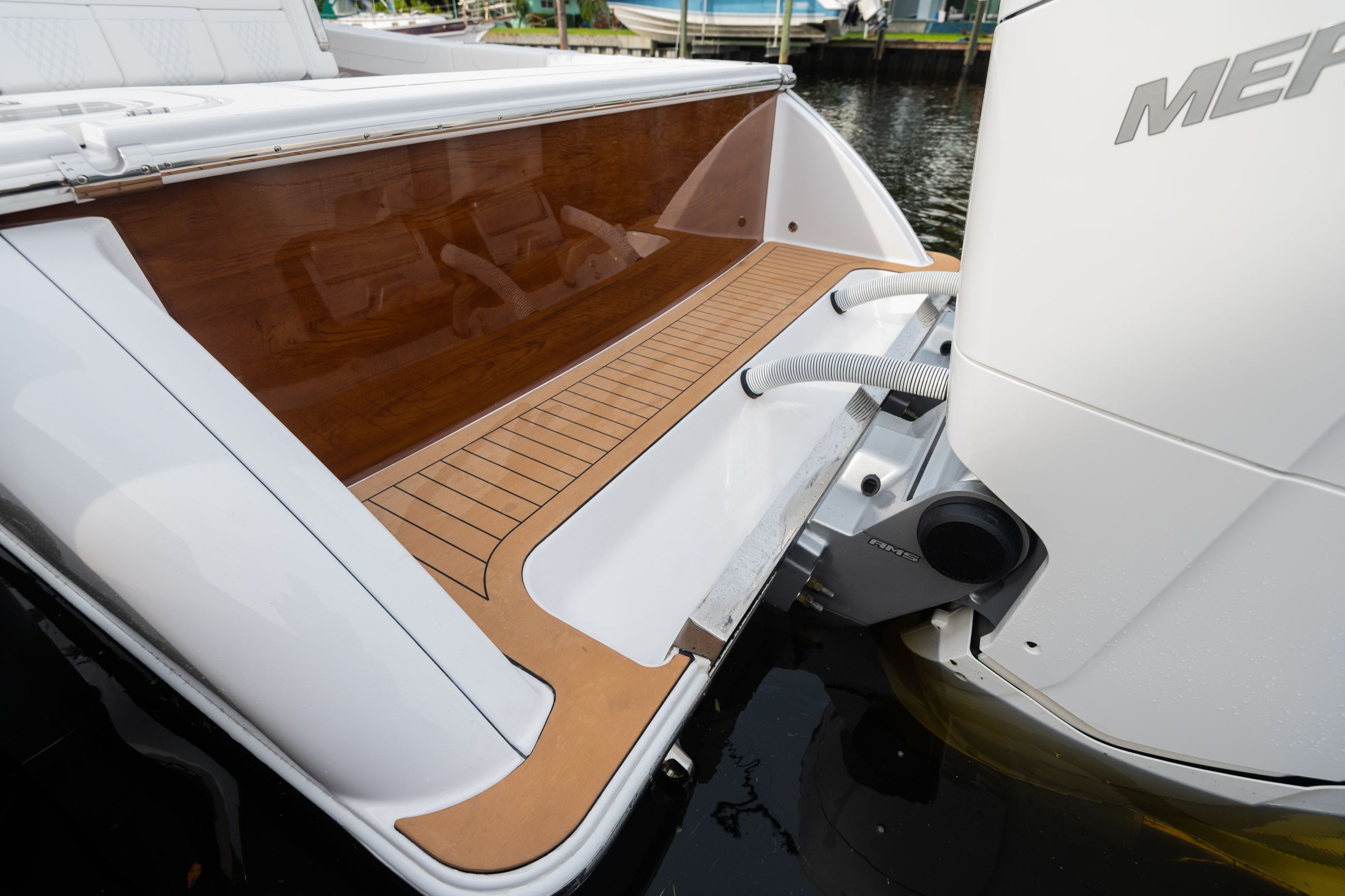 Large detail image of the Optional Transom Faux Teak