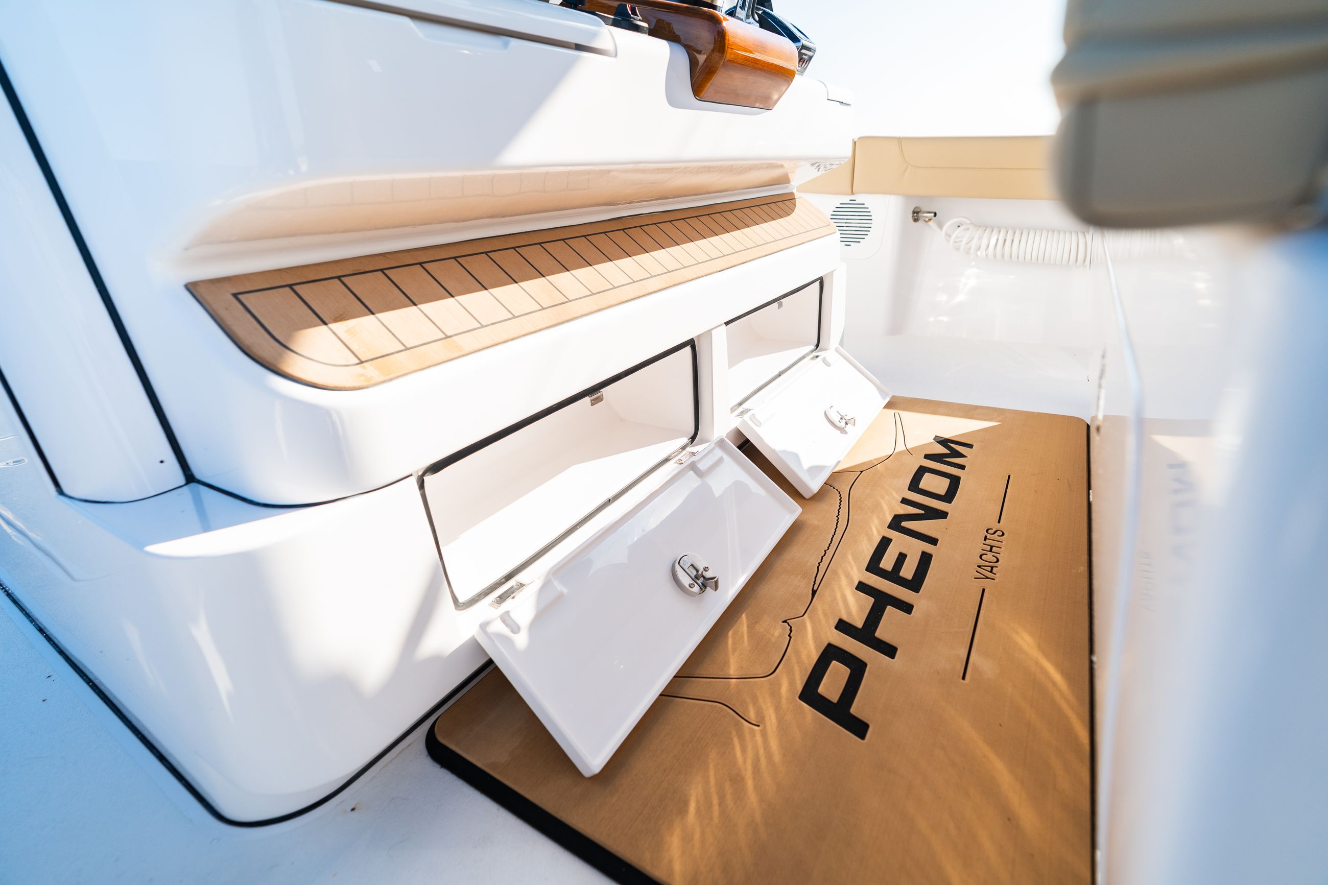 Large detail image of the Console Footrest Storage